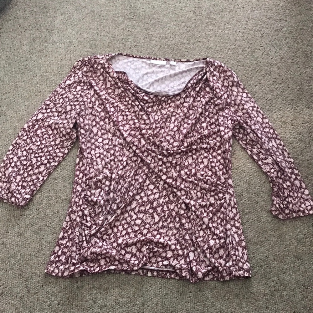 New York & Company Purple Drape Top large
